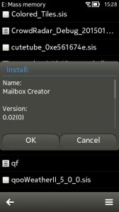 Screenshot,  Email set-up Symbian