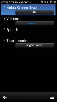 Screenshot Nokia screen reader 1