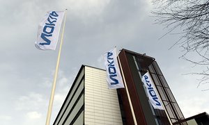 The headquarters of the Finnish telecommunication network company, Nokia, in Espoo, Finland.